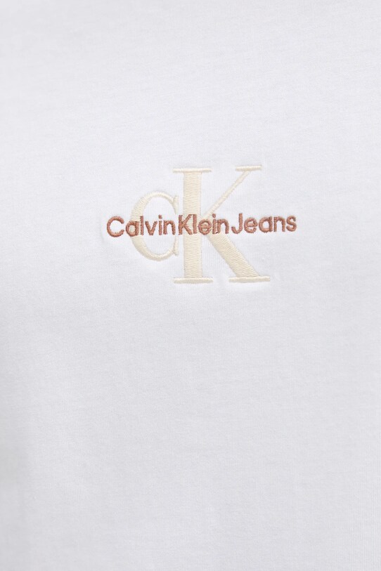 Bavlnené tričko Calvin Klein Jeans J30J327493 biela