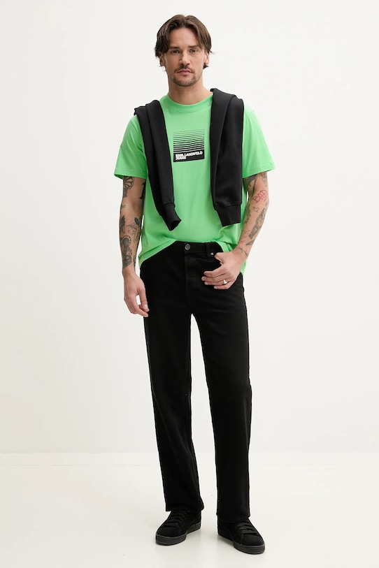 Karl Lagerfeld Jeans t-shirt bawełniany A2M17041 zielony SS25