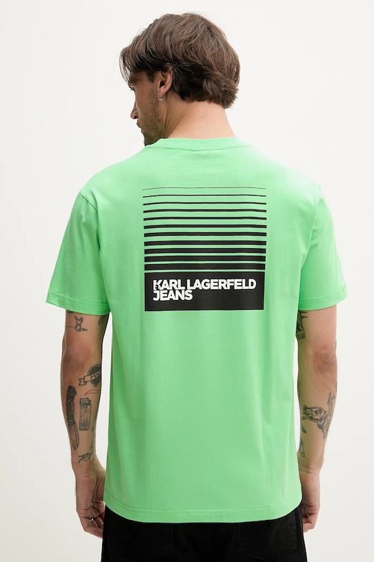 Odzież Karl Lagerfeld Jeans t-shirt bawełniany A2M17041 zielony