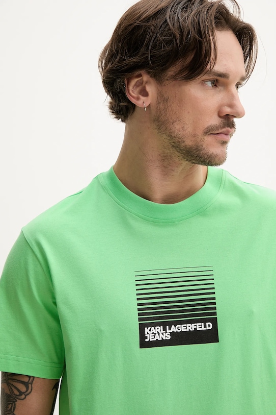 Karl Lagerfeld Jeans t-shirt bawełniany zielony A2M17041