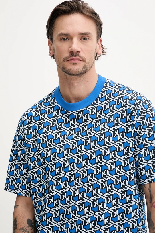 Karl Lagerfeld Jeans tricou din bumbac albastru A2M17044