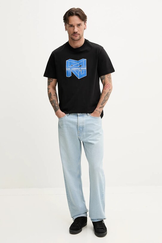 Karl Lagerfeld Jeans t-shirt bawełniany A2M17037 czarny SS25