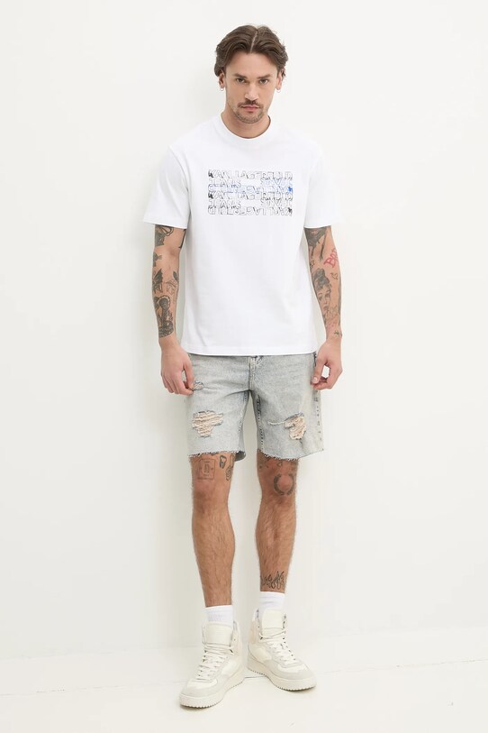 Бавовняна футболка Karl Lagerfeld Jeans A2M17038 білий SS25
