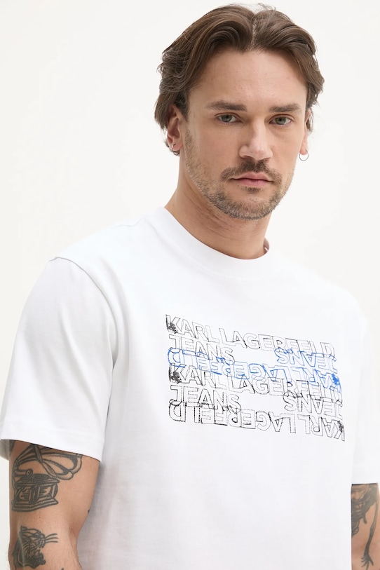 Karl Lagerfeld Jeans t-shirt bawełniany biały A2M17038