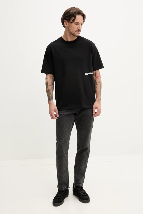Хлопковая футболка Karl Lagerfeld Jeans A2M17049 чёрный SS25