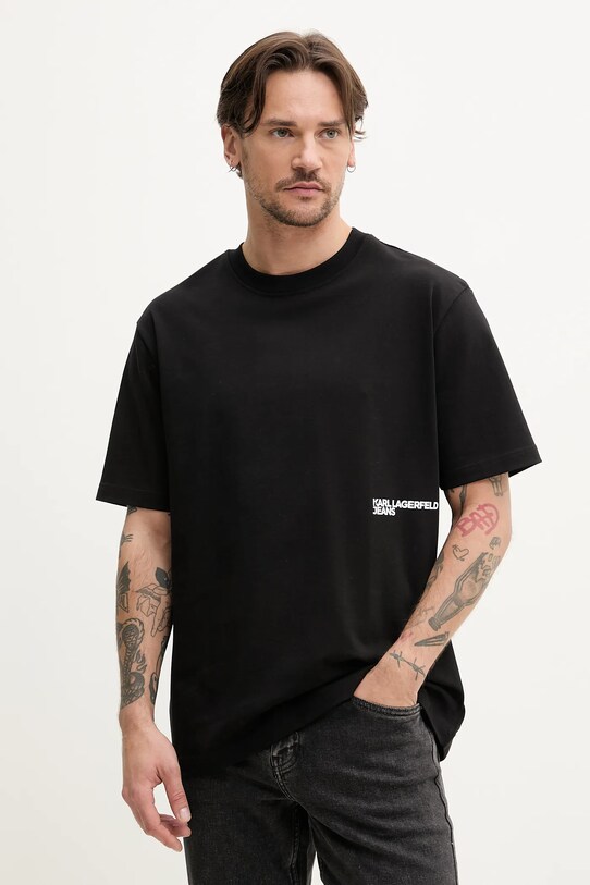 Одежда Хлопковая футболка Karl Lagerfeld Jeans A2M17049 чёрный