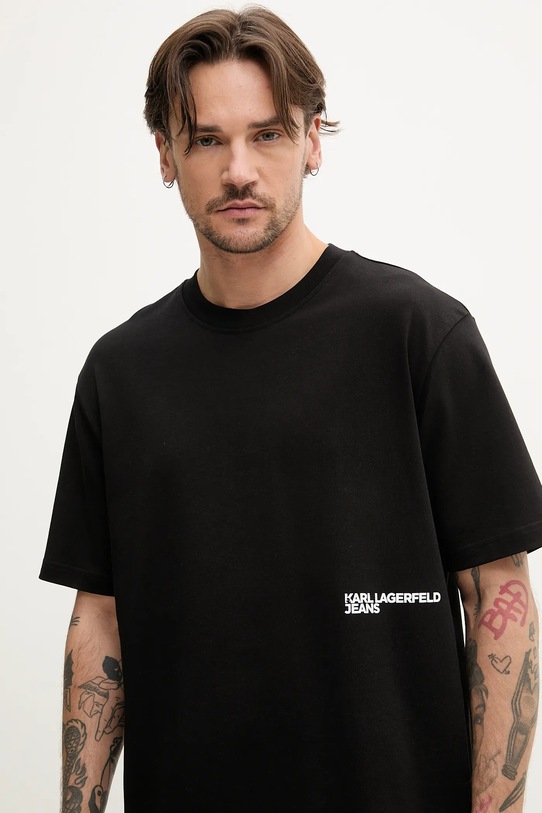 Karl Lagerfeld Jeans t-shirt bawełniany czarny A2M17049