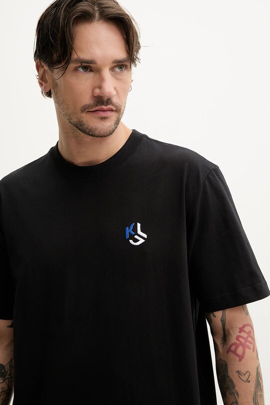 Karl Lagerfeld Jeans t-shirt bawełniany czarny A2M17050