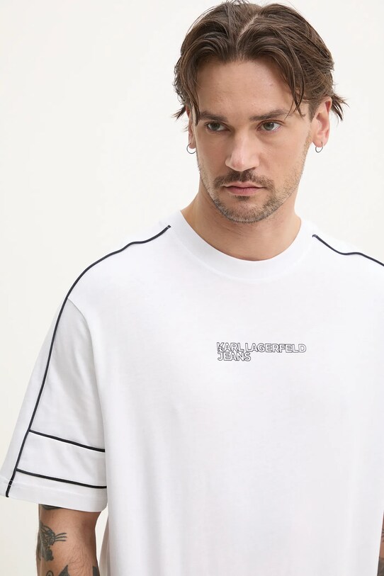 Karl Lagerfeld Jeans t-shirt bawełniany biały A2M17052
