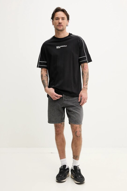 Bavlněné tričko Karl Lagerfeld Jeans A2M17052 černá SS25