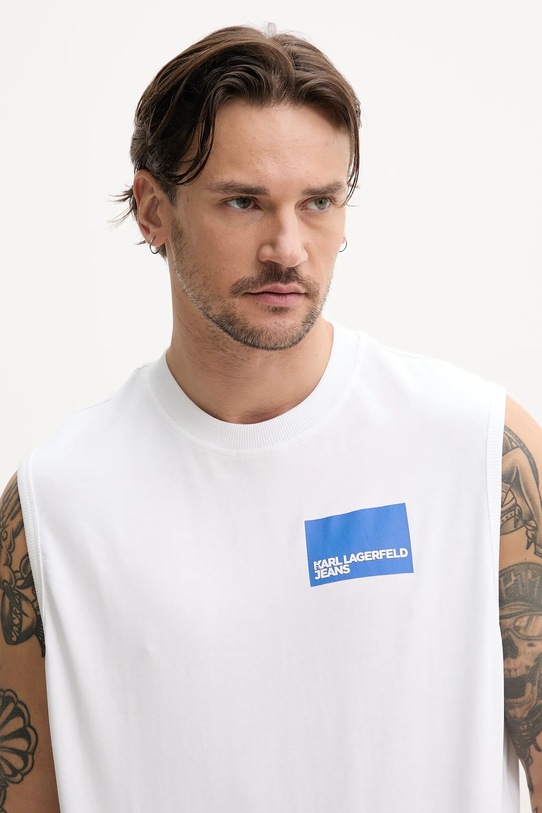 Bavlněné tričko Karl Lagerfeld Jeans bílá A2M17053