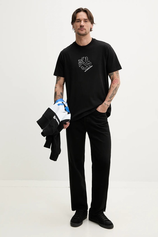 Бавовняна футболка Karl Lagerfeld Jeans A2M17073 чорний SS25