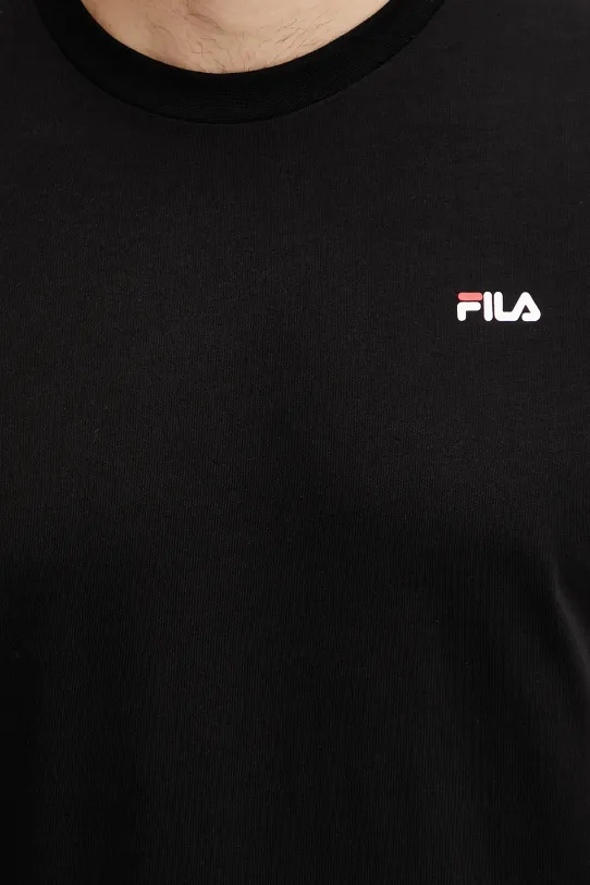 Βαμβακερό μπλουζάκι Fila Laas μαύρο FAM0874