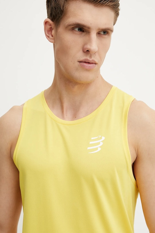 Compressport tricou de alergare Singlet galben ATSM743