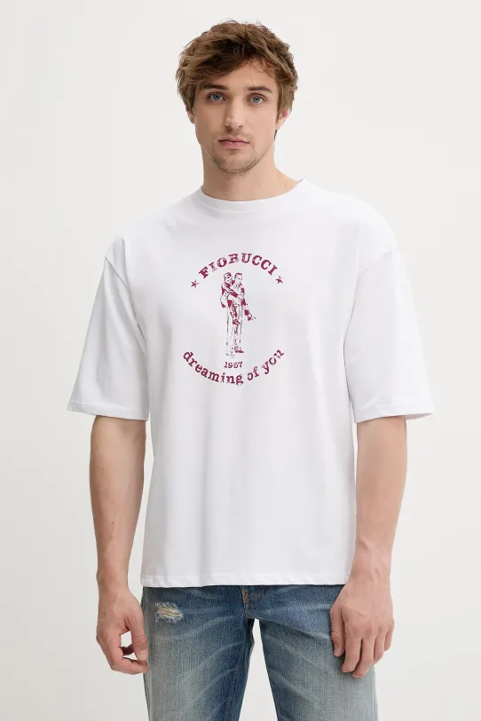 Fiorucci t-shirt bawełniany White Dreaming of You Print Relaxed Fit T-Shirt nadruk biały M02SMTSH101CJ01WH03