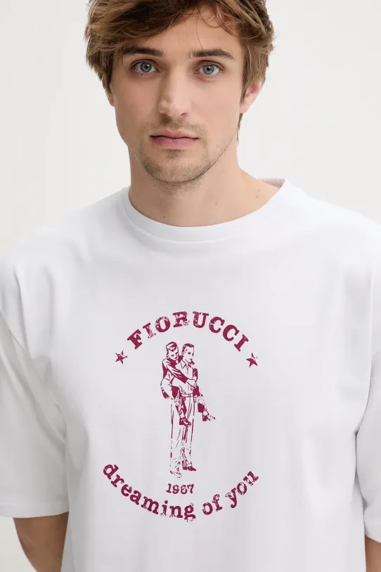 Fiorucci t-shirt bawełniany White Dreaming of You Print Relaxed Fit T-Shirt biały M02SMTSH101CJ01WH03