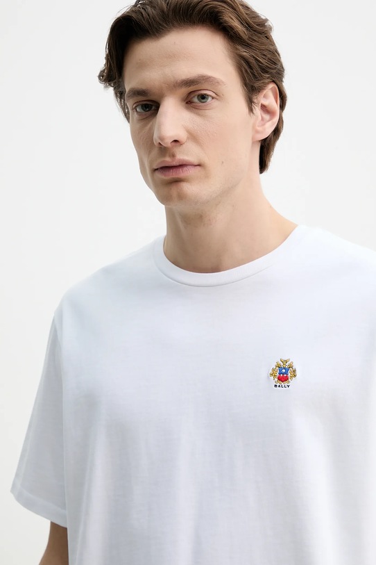 Bavlnené tričko Bally biela MJE06L