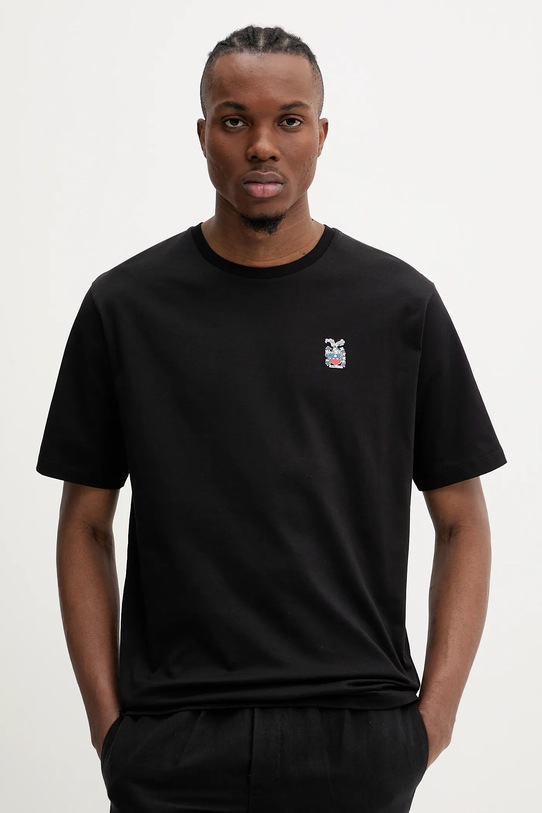 Бавовняна футболка Bally бавовна чорний MJE09D