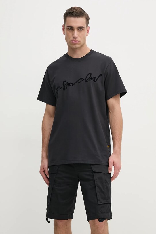 G-Star tricou din bumbac imprimeu negru D25148.C784