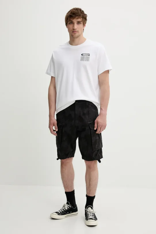 G-Star Raw t-shirt bawełniany D25976.C784 biały SS25