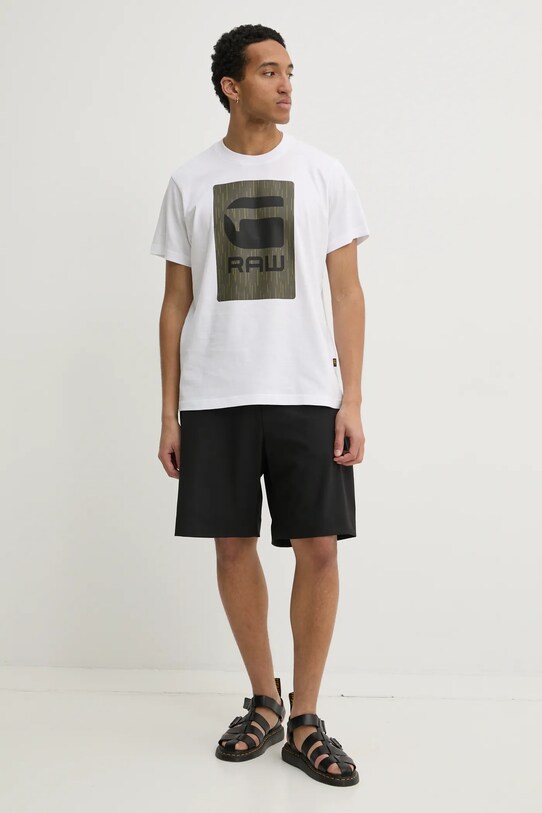 G-Star tricou din bumbac D26478.C336 alb SS25