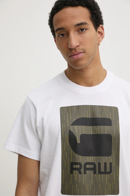 G-Star tricou din bumbac alb D26478.C336