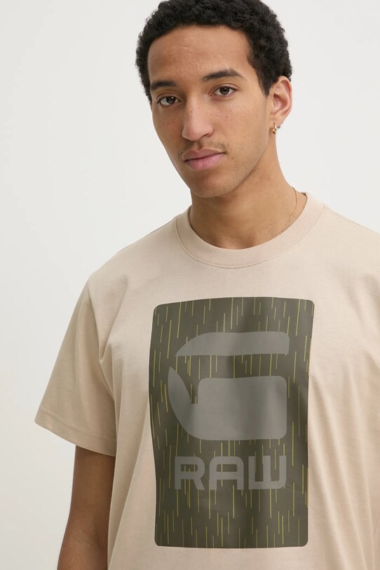 G-Star tricou din bumbac bej D26478.C336