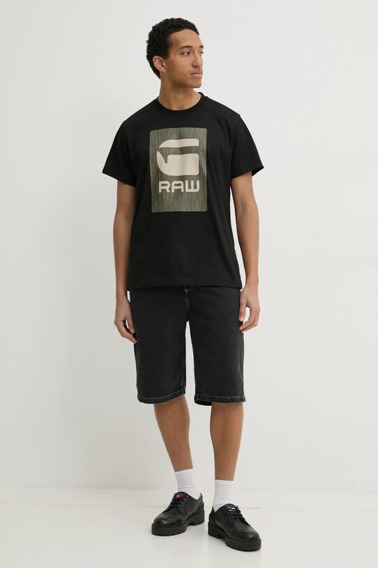 G-Star tricou din bumbac D26478.C336 negru SS25