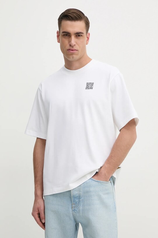 G-Star tricou din bumbac print alb D25975.C784