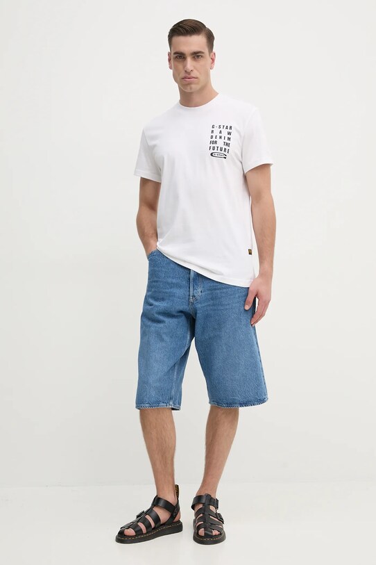 G-Star tricou din bumbac D25968.C506 alb SS25