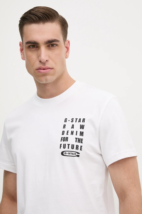 G-Star tricou din bumbac alb D25968.C506