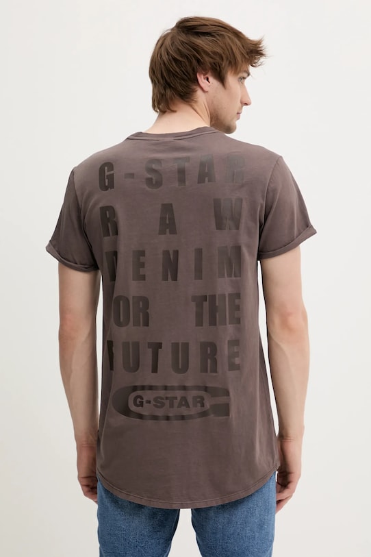 G-Star tricou din bumbac uni maro D25971.2653