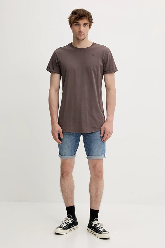 G-Star tricou din bumbac D25971.2653 maro SS25