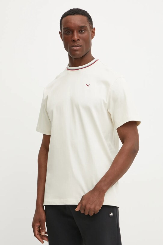 Puma tricou din bumbac Palais Artisan uni bej 629394