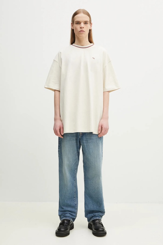 Хлопковая футболка Puma Palais Artisan 629394 бежевый