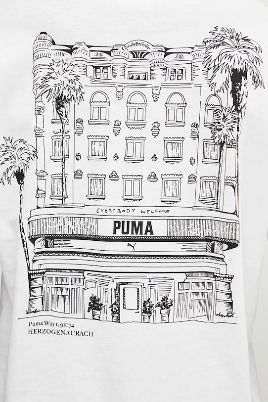 Bavlněné tričko Puma bílá 629636