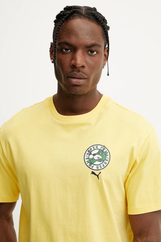 Îmbrăcăminte Puma tricou din bumbac 629639 galben