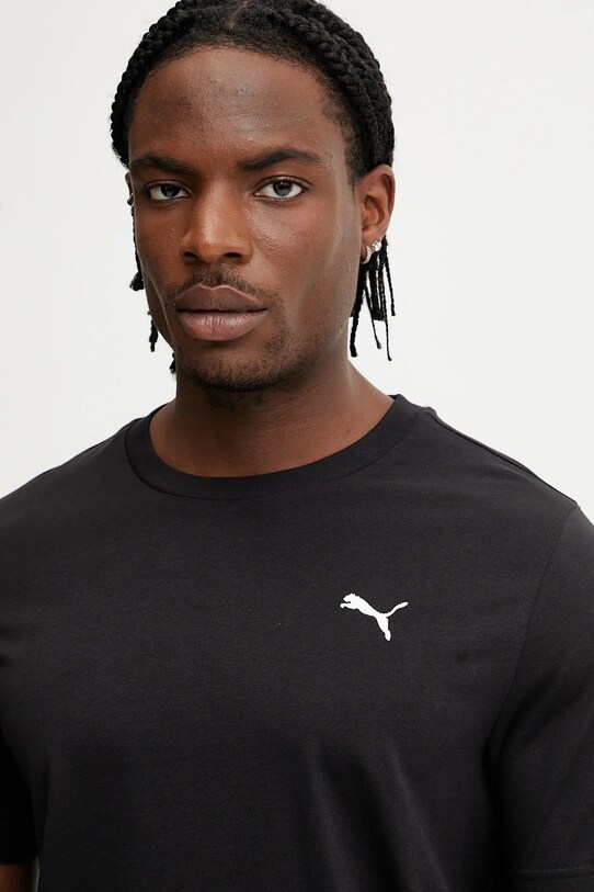 Βαμβακερό μπλουζάκι Puma μαύρο 629644