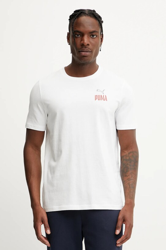 Oblečení Bavlněné tričko Puma 629697 bílá