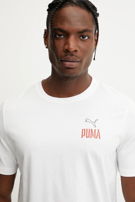Bavlněné tričko Puma bílá 629697