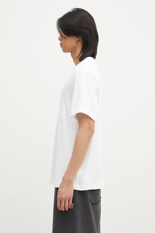 Helmut Lang t-shirt bawełniany Logo Ov Tee.Hvy Ever O04HM599 biały SS25