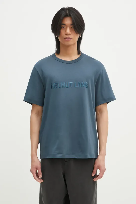 Helmut Lang cotton t-shirt Logo Ov Tee.Hvy Ever relaxed turquoise O04HM599
