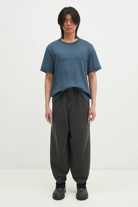 Helmut Lang t-shirt in cotone Logo Ov Tee.Hvy Ever O04HM599 turchese