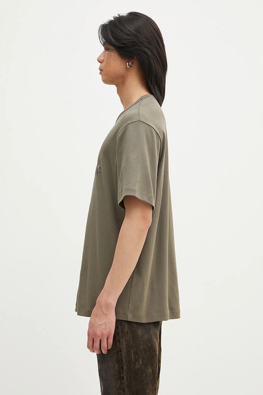Helmut Lang t-shirt bawełniany Logo Ov Tee.Hvy Ever O04HM599 zielony SS25