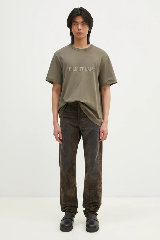 Памучна тениска Helmut Lang Logo Ov Tee.Hvy Ever O04HM599 зелен