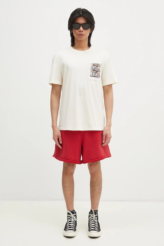 Helmut Lang cotton t-shirt Pstcard T Bldng.Mal O10HM511 beige