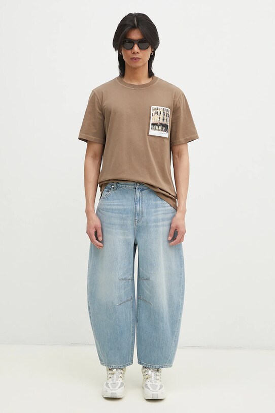 Helmut Lang t-shirt in cotone Pstcard T Grnwch.Mal O10HM515 marrone