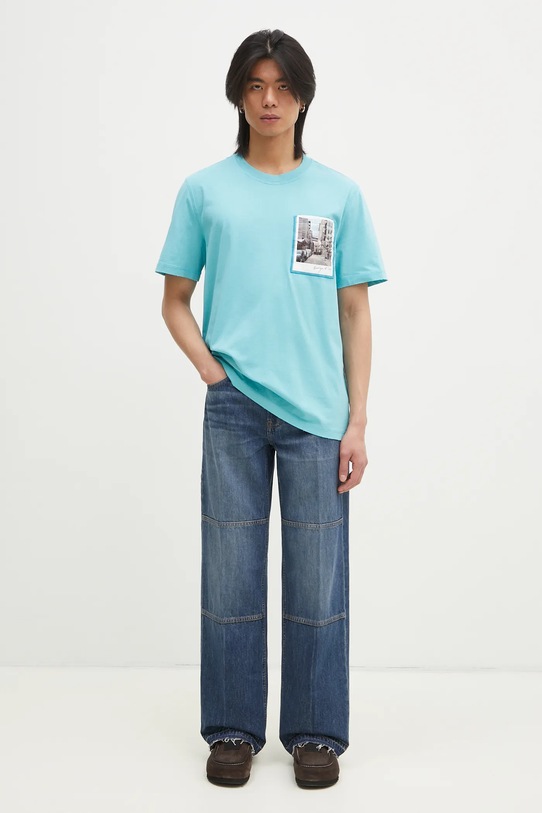 Helmut Lang pamut póló Pstcard T Bk.Mal Lt O10HM516 türkiz