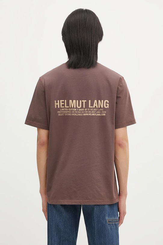Odzież Helmut Lang t-shirt bawełniany Pstcard T Dtown.Mal O10HM518 brązowy