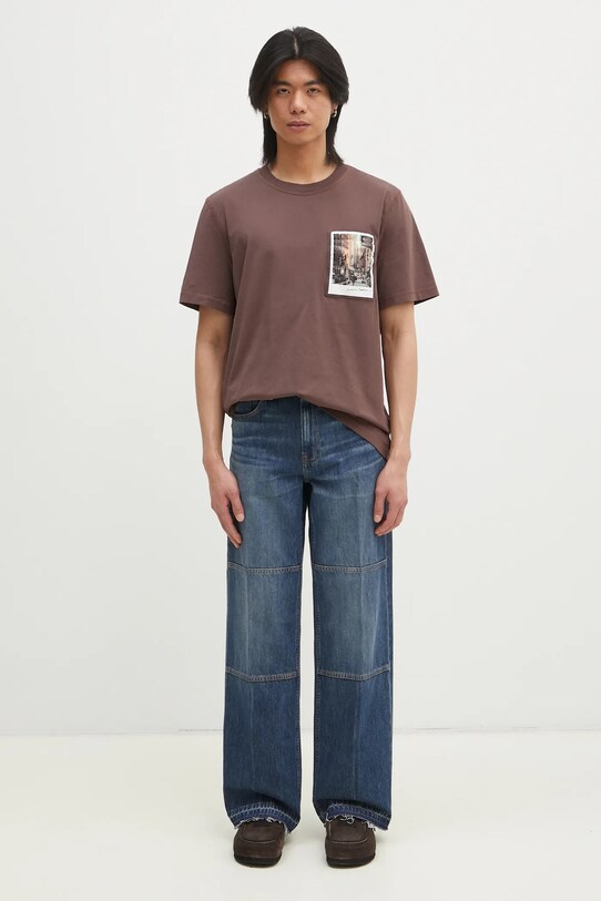 Pamučna majica Helmut Lang Pstcard T Dtown.Mal O10HM518 smeđa